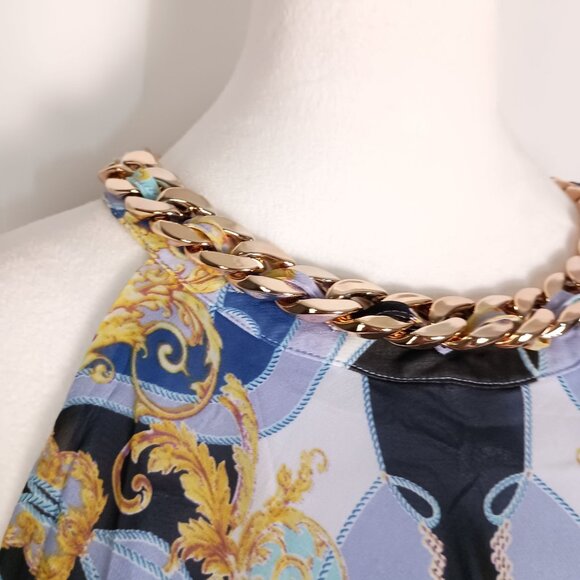 Bold Elements Cut to Curve Halter Maxi Sundress Multicolor Print Size XL - Picture 12 of 14